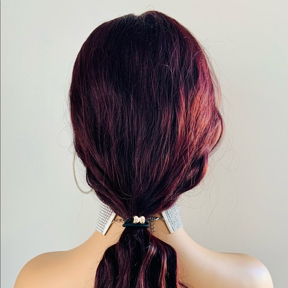 Burgundy Wine Loose Wave 13x2 Lace Front Synthetic Wig - Picture 12 of 15